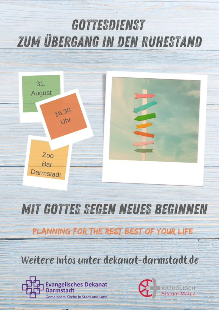 Plakat Gottesdienst zum Übergang in den Ruhestand